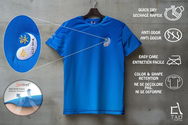 TAO MARTIAL Wing Chun T-Shirt Quick Dry Lightweight Breathable Sport Tshirt, ST222 (Blue, Size XL) - Image 4